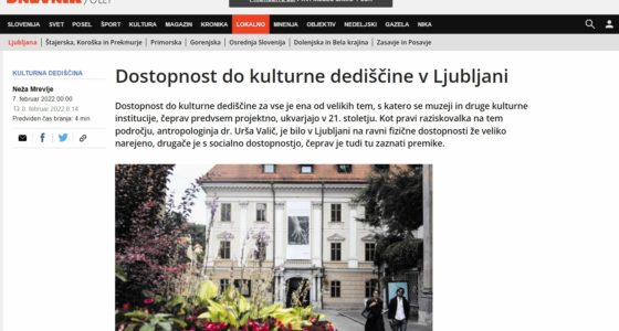 Interview with dr. Urša Valič in Dnevnik (national newspaper)